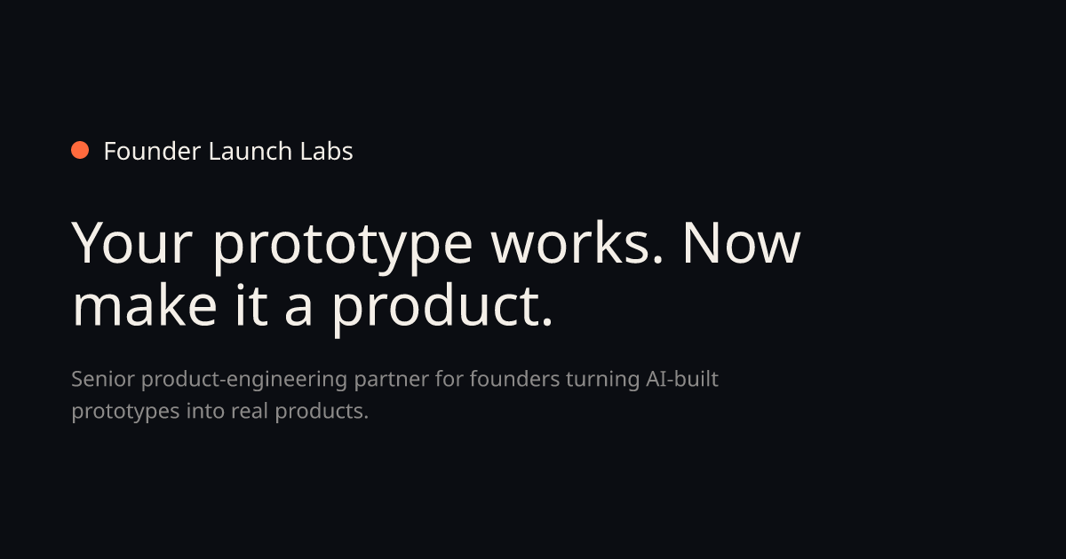Founder Launch Labs | Your Prototype Works. Now Make It a Product.